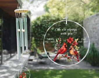 Personalized Memorial Wind Chime, Cardinal Sympathy Gift, Outdoor Decor