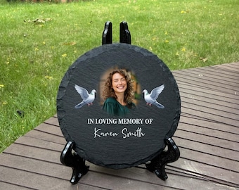 Personalized Dove Memorial Stone, Sympathy Garden Remembrance Plaque