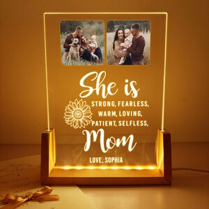 Night Light Gift for Mother&#39;s Day, Custom Photo Acrylic Led Lamp for Mom, Acrylic Plaque Gift For Mom, Photo Night Light, Gift Idea for Mom