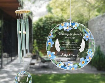 Carillón de viento personalizado para aborto espontáneo, regalo conmemorativo para bebé, recuerdo de pérdida infantil, regalo para conmemorar la pérdida de un bebé