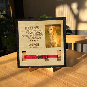 Memorial Pet Collar Sign, Custom Dog Memorial Gifts,Dog Memorial Wood Frame With Collar Holder, Dog Collar Holder, Collar Sign With Photo