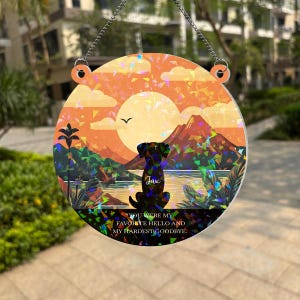 Dog Memorial Suncatcher, Pet Loss Gift, Loss Of Dog Sympathy Suncatcher, Dog Remembrance Gift, Acrylic Suncatcher with Hologram Effect