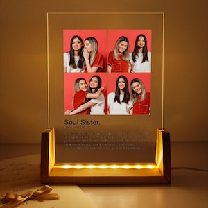 Personalized Friendship Night Light, Gift for Bestie, Custom Bestie Gifts, Bestie Photo Collage Led Lamp, Best Friend Birthday Gift