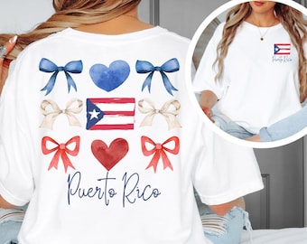 Puerto Rico shirt vlag ontwerp katoen slijtage strik decor hart stijl eiland kleding nationale trots latina slijtage tropisch shirt Caribische vlag