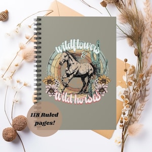 Horse Journal Western Style Notebook Horse Lover Gift Riding Journal Vintage Horse Diary Cowgirl Gift Ranch Planner Training Log Barn Record