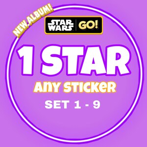 CARTÃO ADESIVO DE 1 ESTRELA | Star Wars Go | Álbum | Mono Go