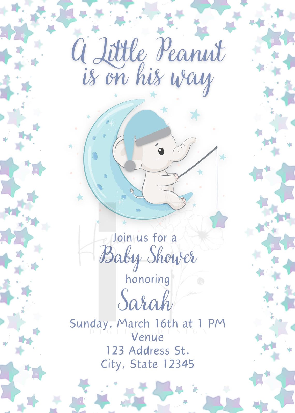 A Little Peanut Is On His Way Template