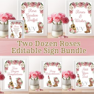 Two Dozen Roses Birthday Sign Templates, Girl Second Birthday Sign Templates, Cowgirl Second Birthday Sign Templates, Two Dozen Roses Decor