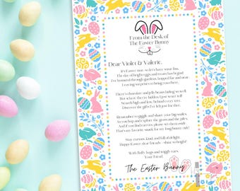 Easter Bunny Letter Template, Letter From The Easter Bunny Template, Editable Easter Bunny Letter to Kids, Editable Easter Letter For Kids