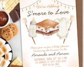 S'more to Love Baby Shower Invitation Template, S'mores Baby Shower Invitation Template, Adding S'more to Love Baby Shower Invitation
