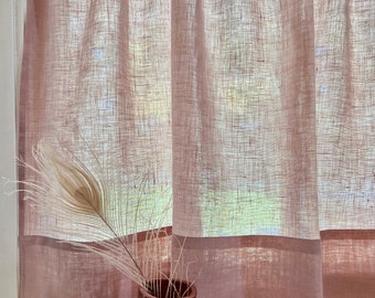 Pure Linen Rose Quartz Cafe Curtain