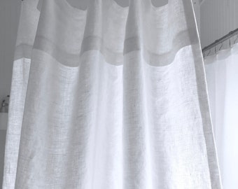 Natural Linen Custom Shower Curtain Made in the USA - Etsy