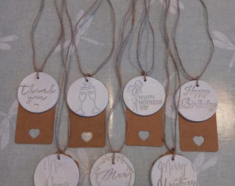 Clay tag tied with twine