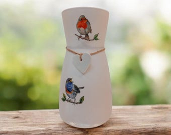 Garden birds vase
