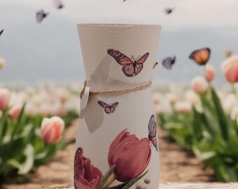 Tulip and Butterfly Vase