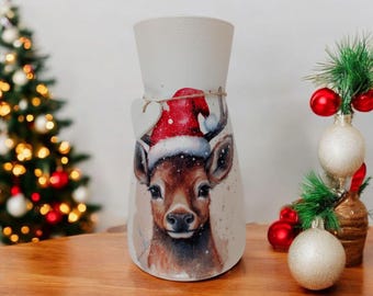 Christmas deer vase