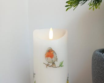Garden birds LED candle