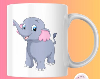 Schattige olifant keramische mok 11oz, 15oz, witte koffiekop, perfect cadeau voor dierenliefhebbers, schattige olifantenmok, dierenliefhebber cadeau