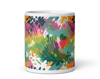 Handmade Splatter Paint Ceramic Mug Coffee Cup