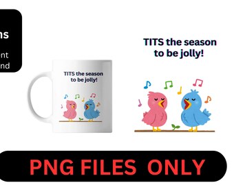 Rude Christmas digitaal PNG-bestand, ondeugend vakantieontwerp, grappige illustraties voor volwassenen, Instant Download voor sublimatie, mokken en geschenken