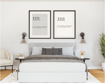 Angel Number 1111 Manifestation Print with Meaning and Angel Messages 1111 Universe Guide Printable Wall Art Instant Download
