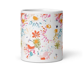 Handmade Ceramic Mug Splatter Paint Coffee Cup