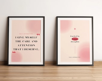 Daily Affirmation Wall Print Inspirational Motivational Printable Wall Art Positive Quote Instant Download for Home Office Decor