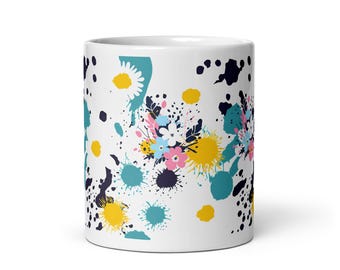 Handmade Ceramic Mug Splatter Paint Coffee Cup