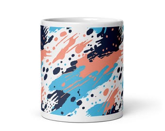 Colorful Splatter Paint Ceramic Coffee Mug