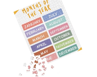 Months of the Year Puzzle Montessori Preschool Learning Toy