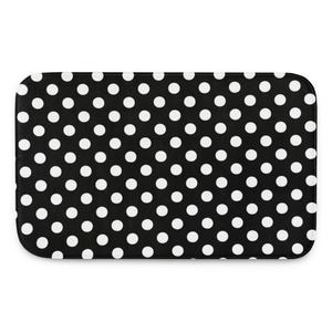 Polka Dot Bathmat, Large Bath Mat, Black & White, Bathroom Sets, Ultra Soft Absorbent