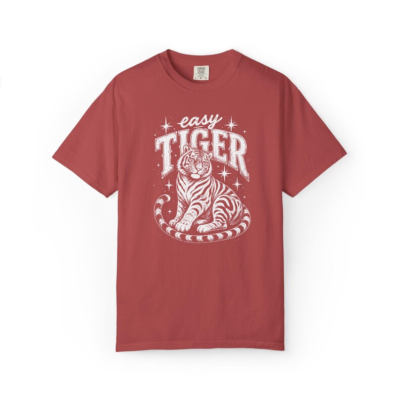 Comfort Colors Easy Tiger T-Shirt, Gift For Tiger Lover Shirt, Vintage Animal Tee Graphic image 7