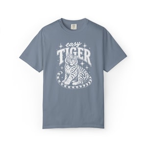 Comfort Colors Easy Tiger T-Shirt, Gift For Tiger Lover Shirt, Vintage Animal Tee Graphic image 5