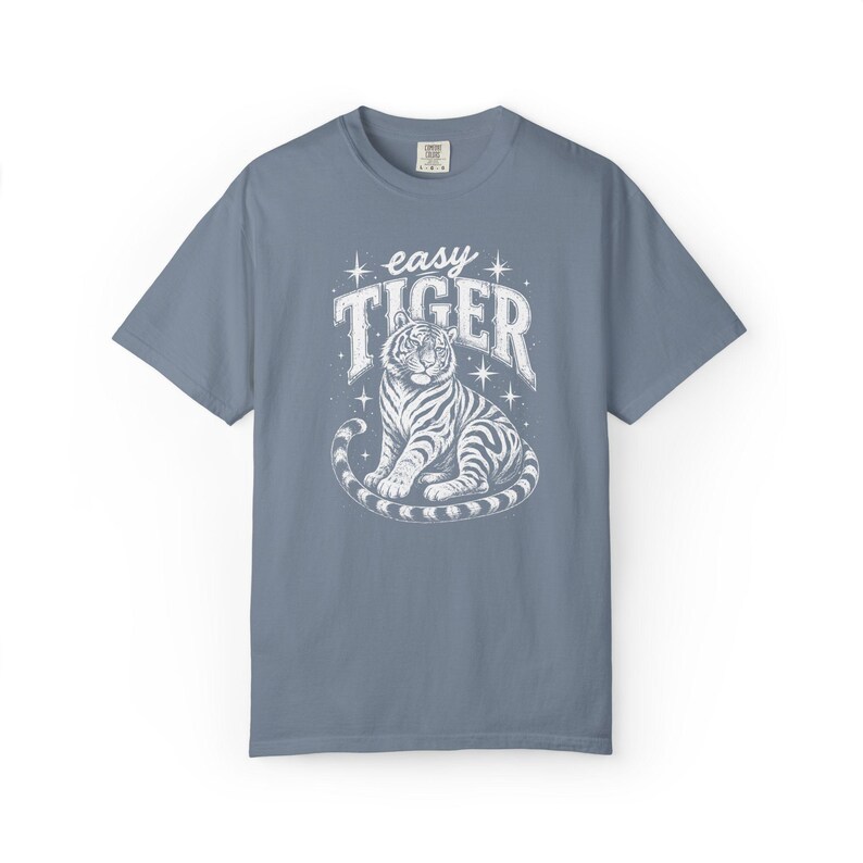 Comfort Colors Easy Tiger T-Shirt, Gift For Tiger Lover Shirt, Vintage Animal Tee Graphic image 5
