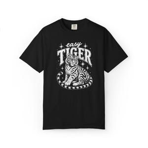 Comfort Colors Easy Tiger T-Shirt, Gift For Tiger Lover Shirt, Vintage Animal Tee Graphic image 3