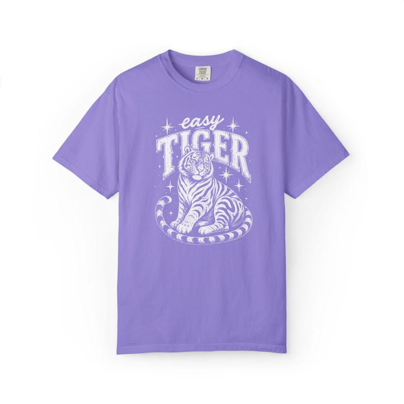 Comfort Colors Easy Tiger T-Shirt, Gift For Tiger Lover Shirt, Vintage Animal Tee Graphic image 8