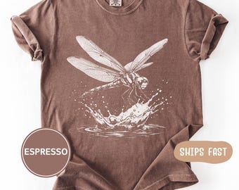 Comfort Colors Dragonfly T-Shirt, Gift For Nature Lover Shirt, Garden Insect Graphic Tee