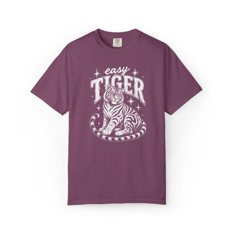 Comfort Colors Easy Tiger T-Shirt, Gift For Tiger Lover Shirt, Vintage Animal Tee Graphic image 6