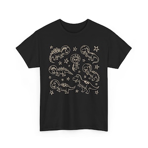 Camiseta de dinosaurio espacial, linda camiseta vintage de dinosaurio astronauta, divertida camiseta infantil del espacio exterior, camiseta de dinosaurio galáctico de dibujos animados, regalo retro para amantes de los dinosaurios