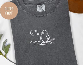 Comfort Colors Penguin Line Art T-Shirt: Nature Shirt