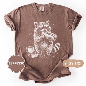 Comfort Colors Raccoon Hot Dog T-Shirt, Gift For Animal Lover Shirt, Funny Picnic Tee