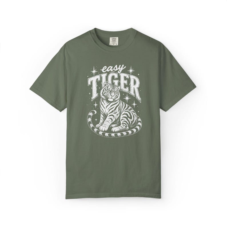 Comfort Colors Easy Tiger T-Shirt, Gift For Tiger Lover Shirt, Vintage Animal Tee Graphic image 4