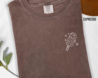 Camiseta de helado Comfort Colors: Camiseta minimalista con brillo