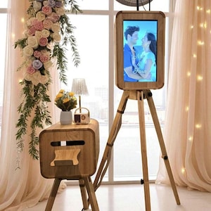 Wooden Oak DSLR Photo Booth Shell & Printer Stand