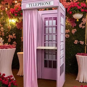 Telephone Booth Enclosure with Frame & Curtain - Portable and Collapsible