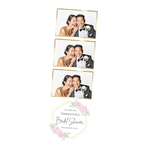 2x6 Pink Floral Bridal Shower, Baby Shower, Wedding, Quinceañera Photo Booth Template