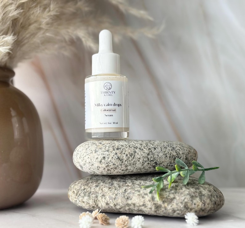 Colloidal Oat Facial Serum for Sensitive Skin | Soothing Ceramide Serum with Chamomile | gentle skincare image 2