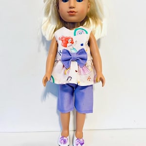 14.5&quot; Princess Shorts Set, 14.5&quot; Doll Clothes. 14.5&quot; shorts outfit, Doll Accessories, Doll Clothes, Princess, Doll Clothes American Made
