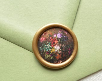 flower wax seal, floral wax seal, wax seal stickers, botanical wax seal, wedding decor - 14 pack,