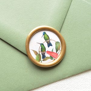 Hummingbird wax seal, hummingbird wax seal sticker, bird wax seal, wax seal sticker, animal wax seal - 14 seal per pack